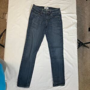 Paige denim Kylie crop jeans. Size 26. Dark wash.  Finished hem. Zip fly